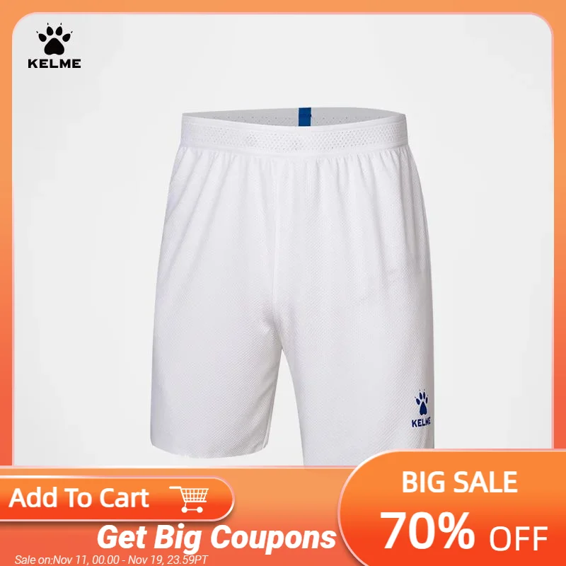 

KELME Shorts Running Fitness Training Quick Dry Capris Football Sports Leisure Breathable Mesh Shorts No Pockets 3801265