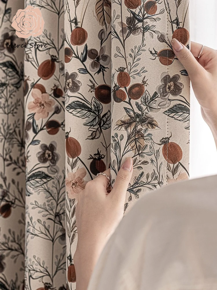 

Modern Light Luxury Thickened Blackout Curtains for Living Room Bedroom Thermal Insulated Sunshade Drapes High End Custom Size