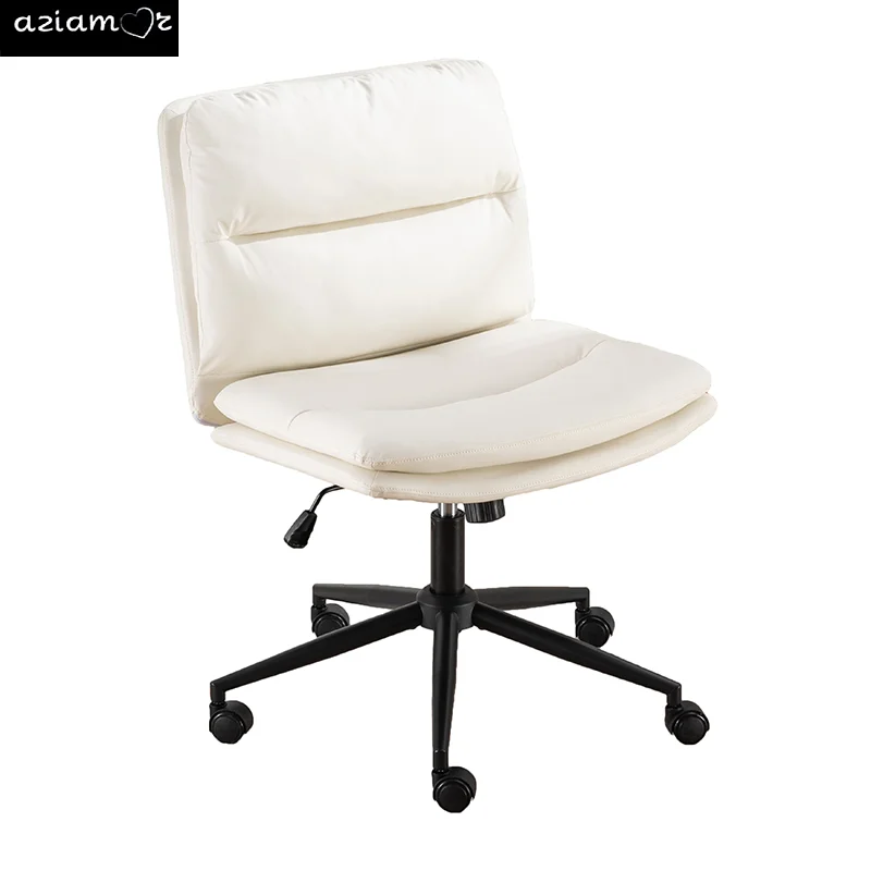 Bizerte Adjustable Swivel Criss-Cross Chair, Wide Seat/ Office Chair /Vanity Chair, White  On-Site