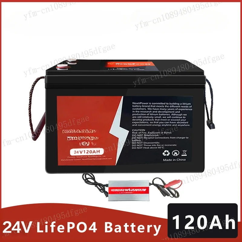 

LiFePO4 24V 120AH Battery PACK 5000+ Cycle Cells Lithium Iron Phosphate Solar Batteries Built-in 100A BMS