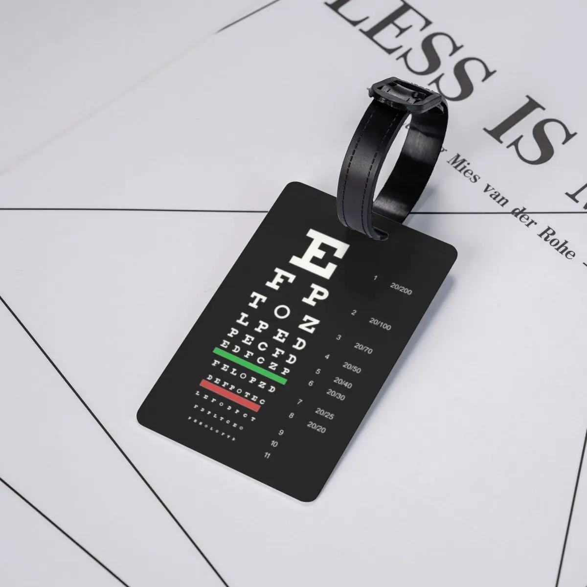 Snell Eye Chart tag bagasi kustom Optometrist bagasi tag privasi penutup nama kartu ID