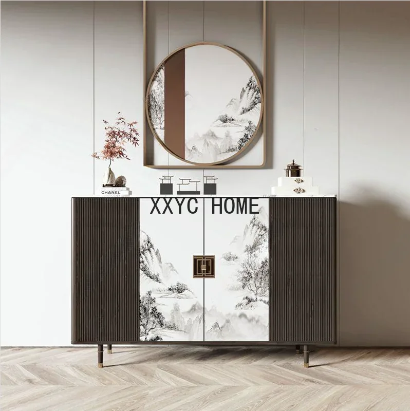 Retro Style Sideboard Cabinet Living Room Wall Integrated Locker