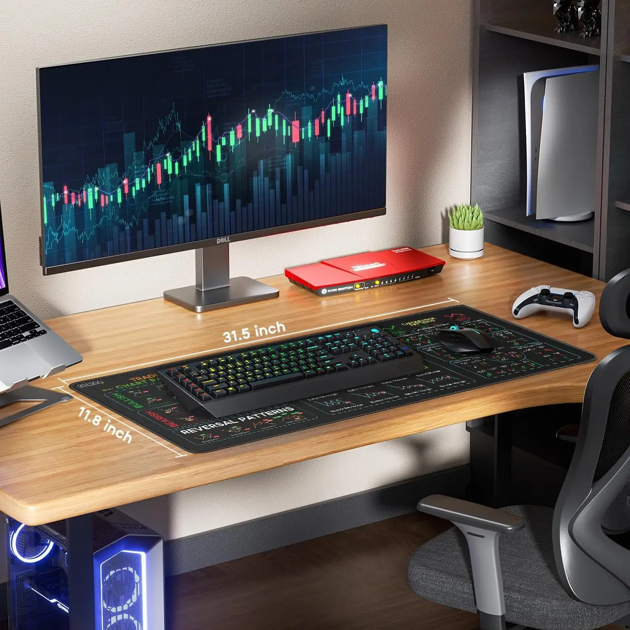 سوق الأسهم الاستثمار يوم التاجر تجارة لوحة الماوس أنماط الرسم البياني ورقة الغش، لوحة ماوس الكمبيوتر/حصيرة مكتبية مع حواف مخيطة #6