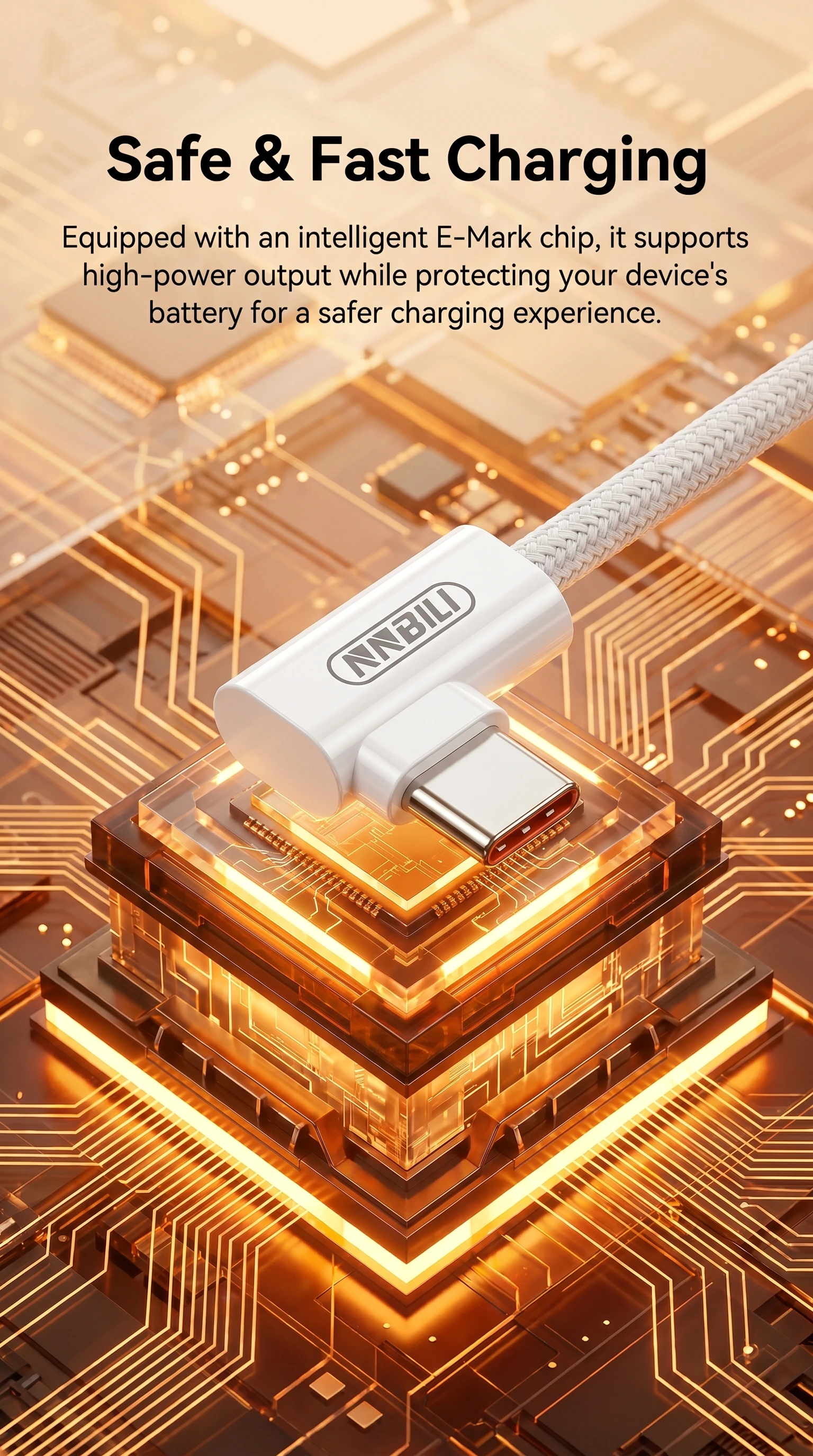 NNBILI 90 Degree Elbow USB C to Type C Fast Charge Cable For iPhone 18 17 Samsung Xiaomi Redmi POCO OnePlus Braided Type C Cable