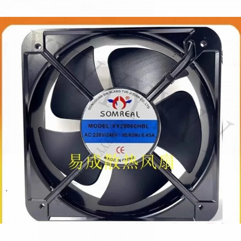 

Y+1 PCS SOMREAL Fan XY20060HBL AC 220V 0.45A 20060 20cm 2 wire Aluminum