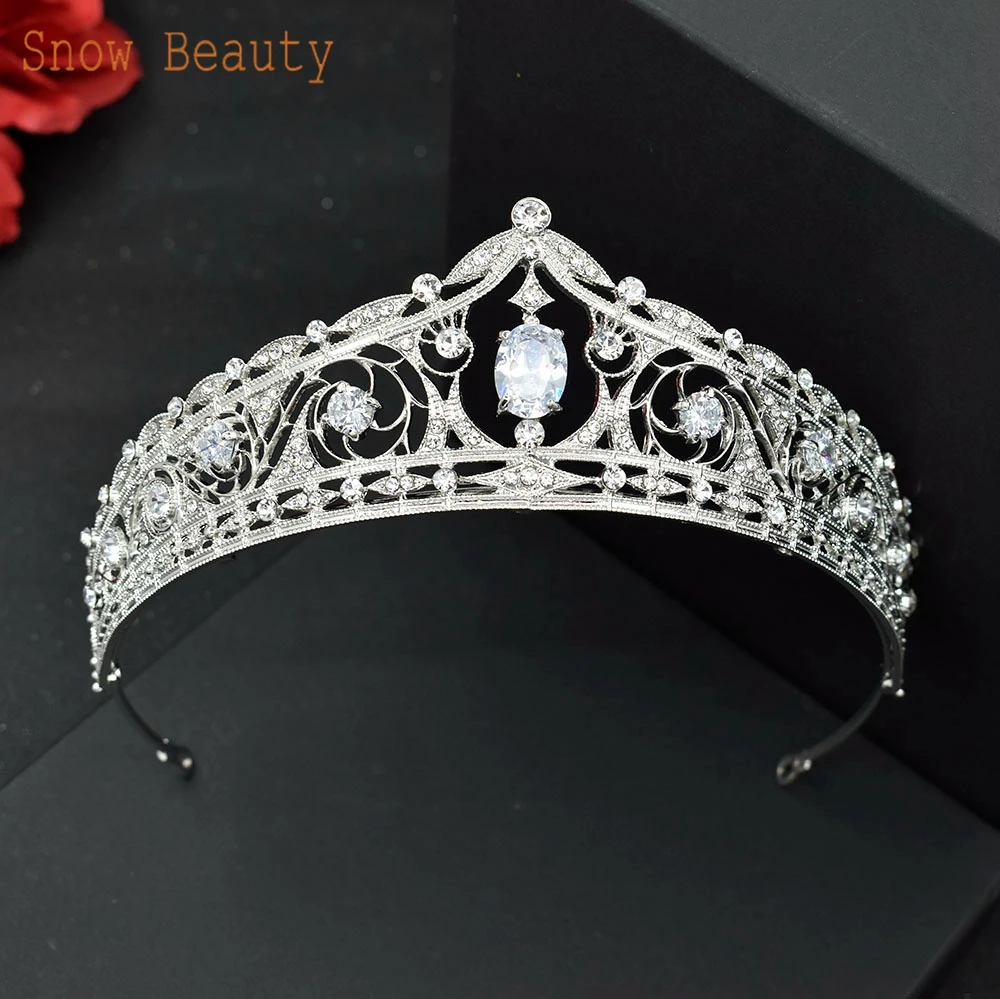 Tiaras y corona de boda para novia, diadema barroca, diadema de reina de cristal, tocado de desfile, disfraz, tocado de boda, A309