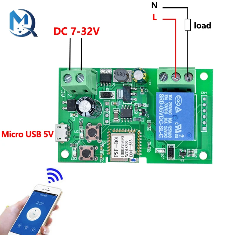 eWeLink wifi switch DC 5V 12v 24v 32v Inching/Self-Locking wireless Relay module Smart home Automation for Door access