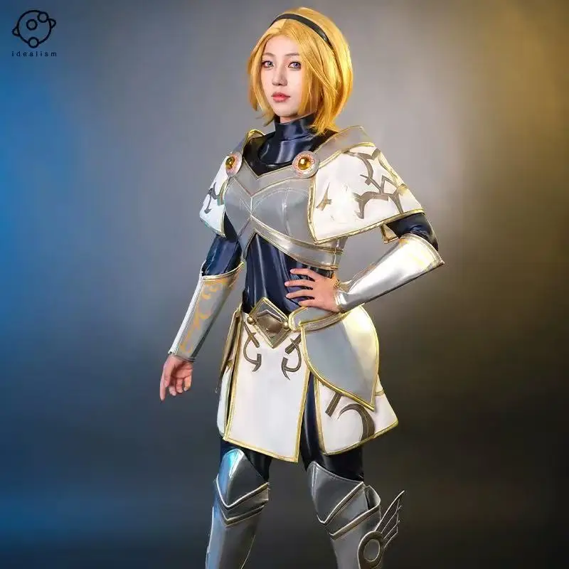 Anime Games LOL Luxanna Crownguard Cosplay Costume Women Dress Outfit Halloween Carnival Party Costume Shoes