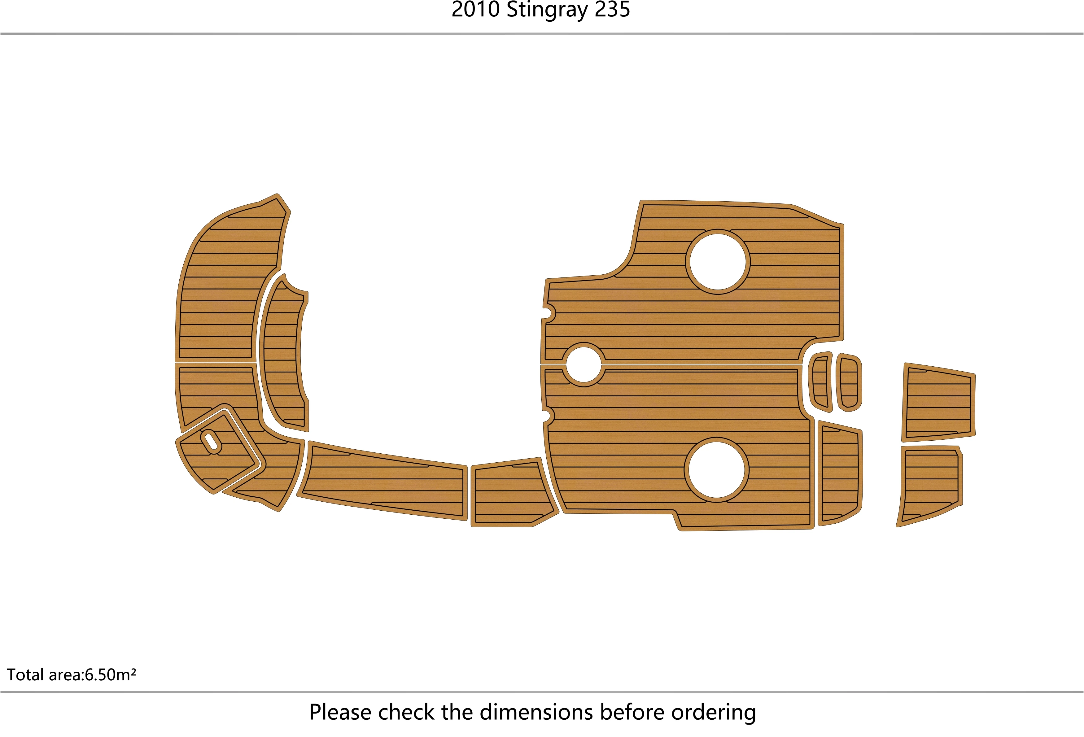 

Stingray 235 CR Cockpit swimming platform 1/4" 6mm EVA fAUX carpet Water Ski Yacht Fishing Boat Non-slip mat floor