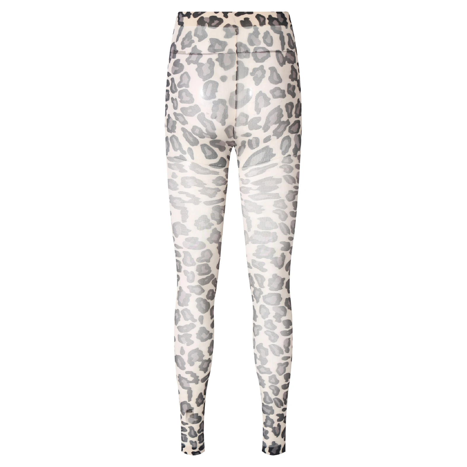 إمرأة ليوبارد طباعة عالية الخصر طماق بقماش شفاف مطاطا حزام بناطيل ضيقة مهرجان الموسيقى الهذيان ملابس الحفلات قيعان