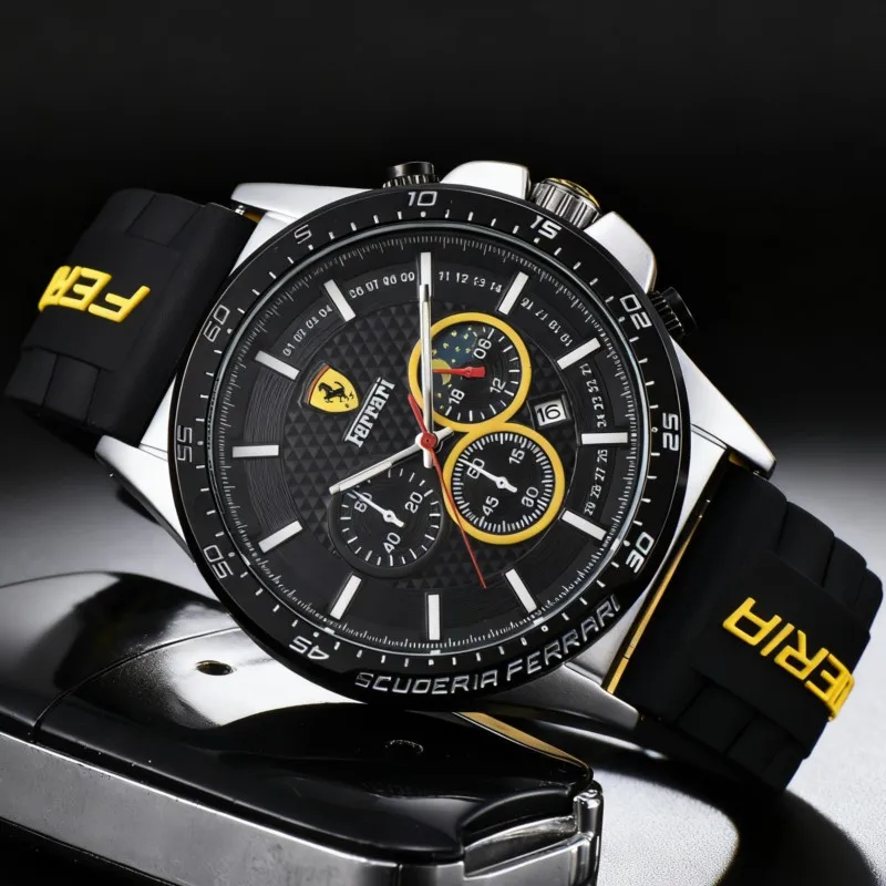 جديد الإبداعية الرجال Watche كوارتز ساعات المعصم الرياضة ساعة سيليكون حزام لفيراري F430 Stradale روما العنكبوت SF90 LaFerrari #1
