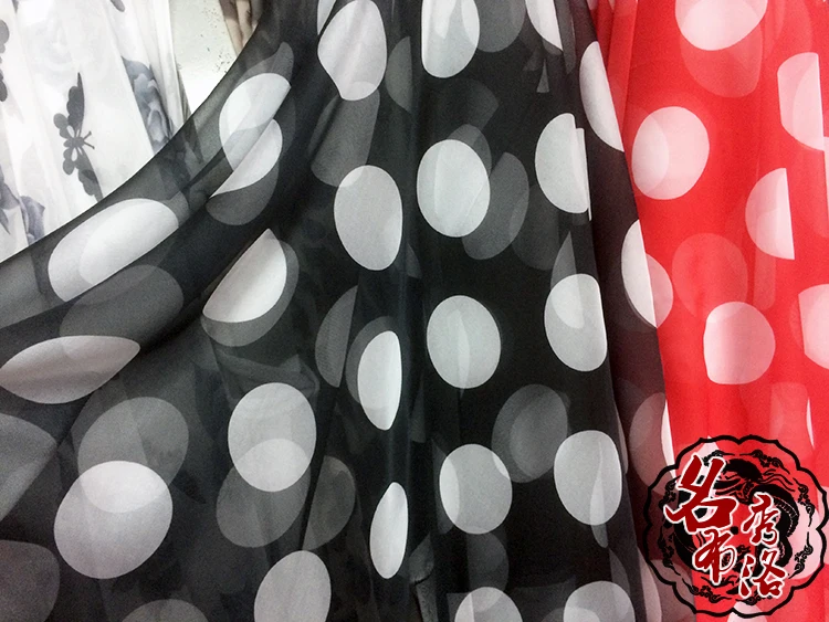 30 d printed chiffon fabrics  polka dot  transparent clothing outside yarn shawls scarf