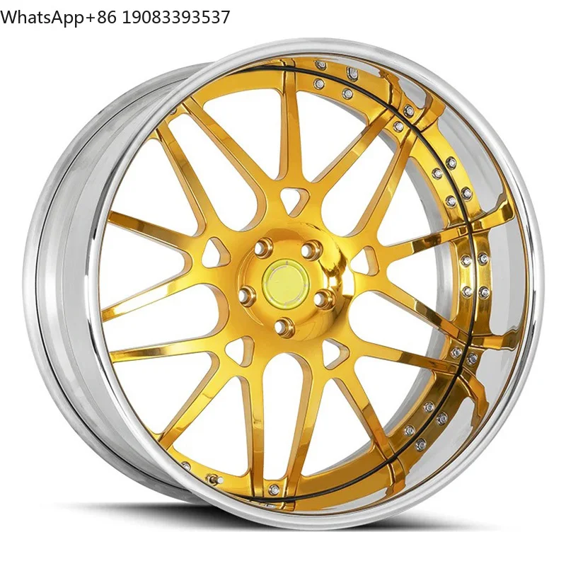 

Car Rims 2 Piece 18 19 20 21 22 23 24 26 Inch 5x120.65 Gold Plated Chrome Deep Lip Forged Wheels for Chevrolet forImpala