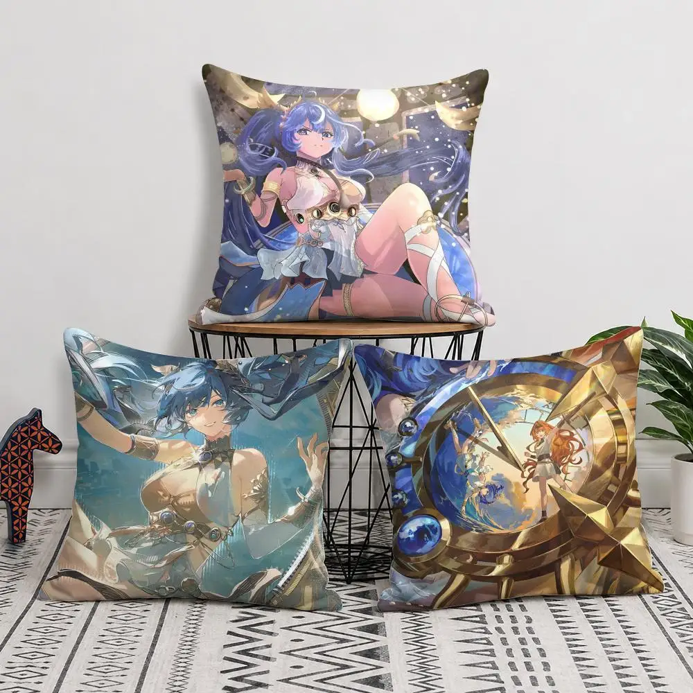 Iuno Wuthering Waves Cushion Cover Short Plush Soft Double-Sided Printing Pillow Case Cozy Sofa Bedroom Home Decor Gift