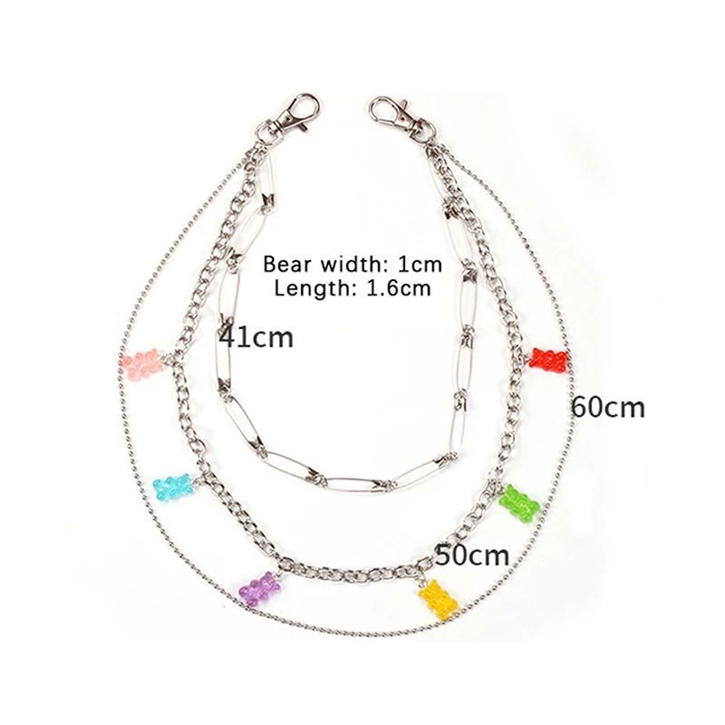 Ювелирные изделия, сексуальные малышки, яркие цветные мишки, поясные цепочки, женские модные цветные цепочки, цепочки для тела