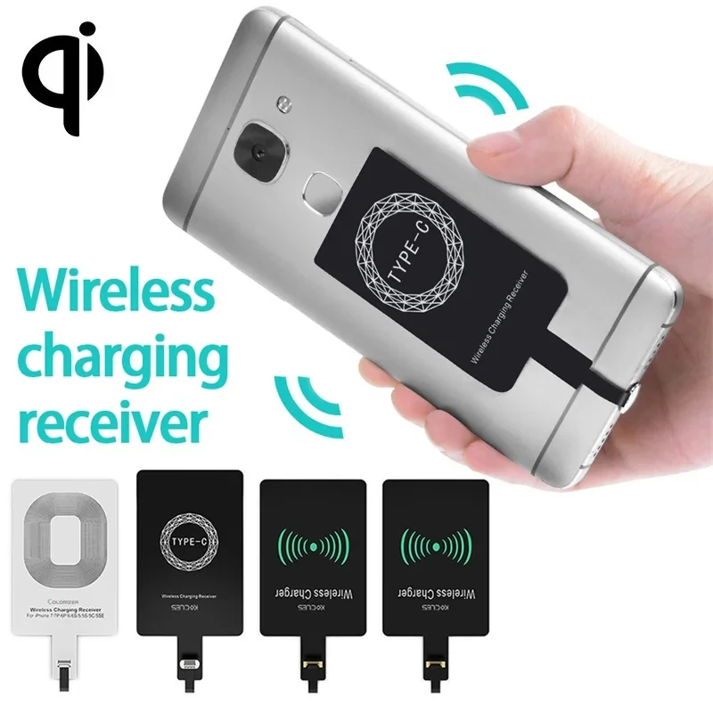 Wireless Charger Receiver Support Type C Micro USB Fast Wireless Charging Adapter For iphone 5 6 7 Android phone Wireless Charge