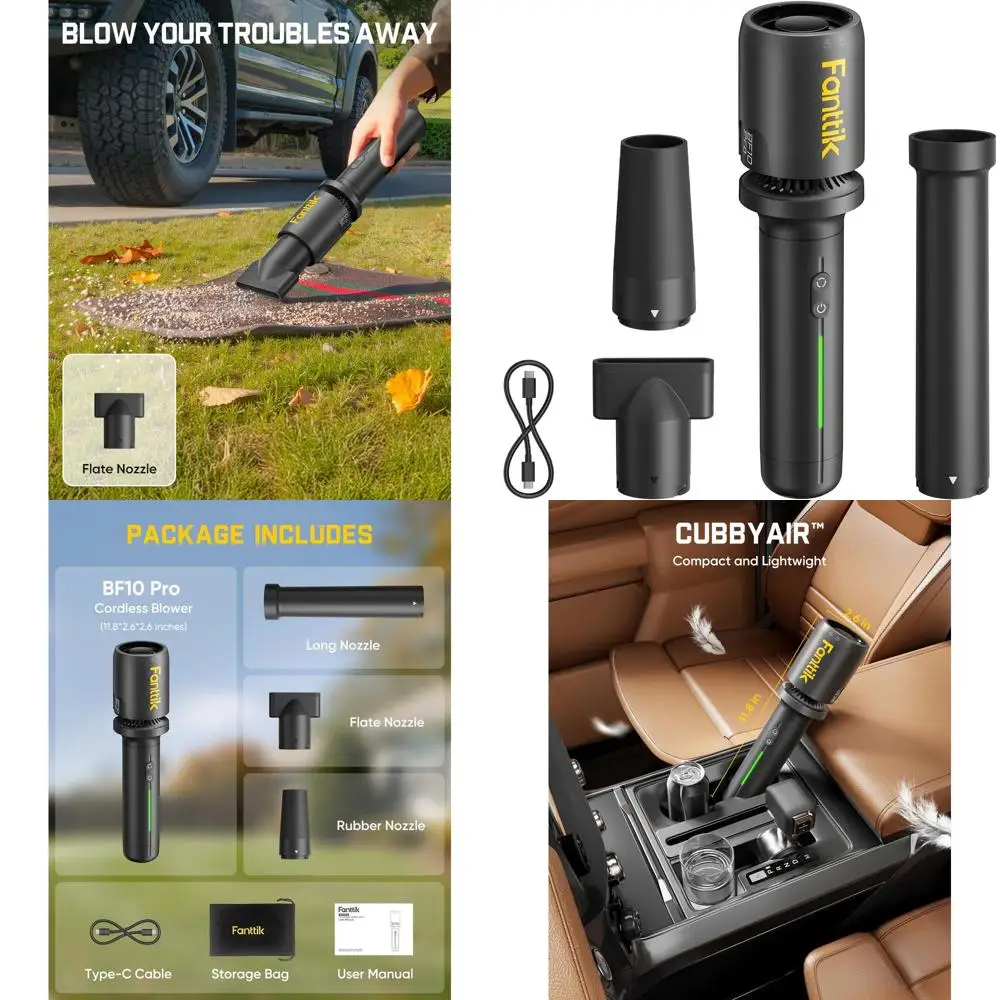 

Cordless Leaf Blower, 80,000 RPM, Type-C Charging, 3-Speed Adjustable, Lightweight for Various Cleaning Needs