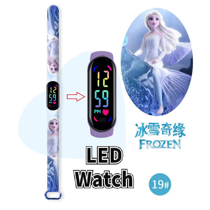 Disney Frozen Children Watches Girls Waterproof Sport Touch Screen Watch for Women Waterproof Digital Clock Bracelet Gifts