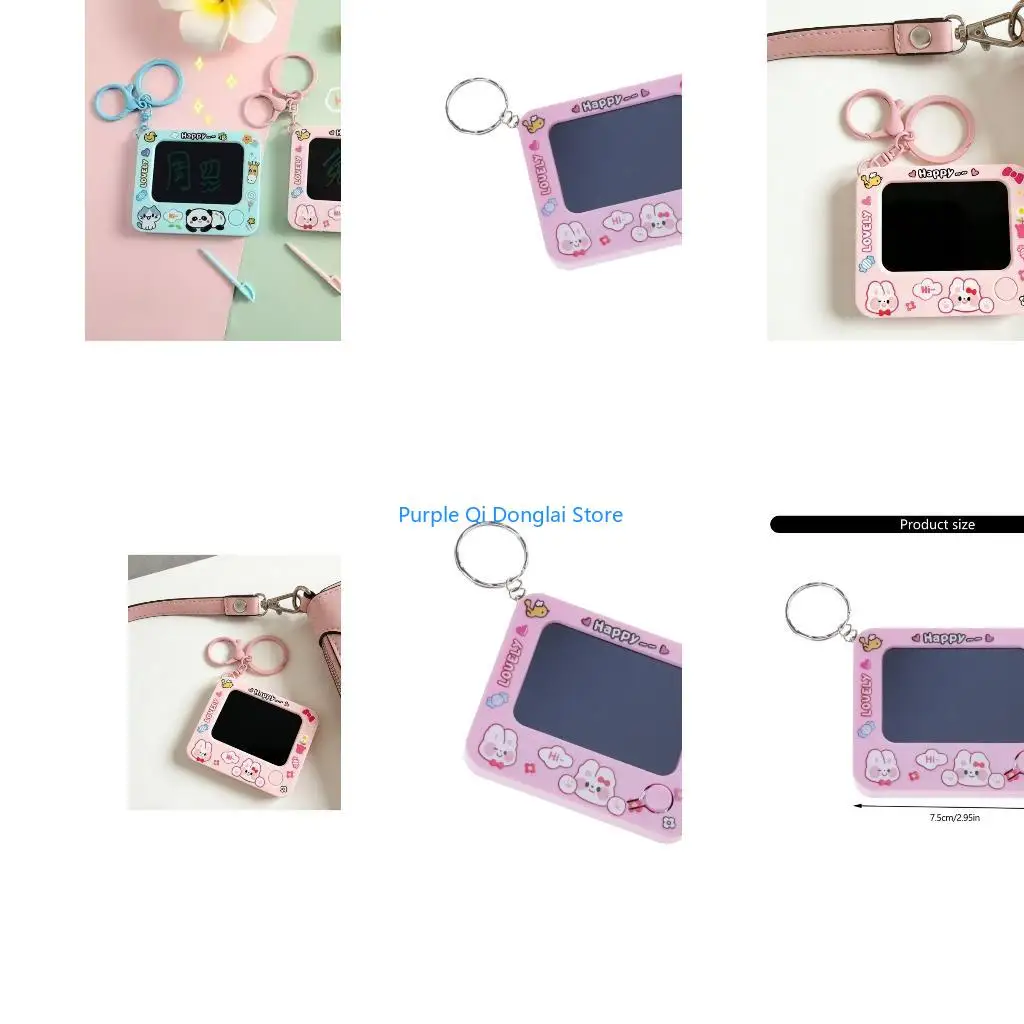 L21E Portable Erasable Board Miniature Doodles Keychain for Artists Schoolbag Pendant Painting Keyring Accessory