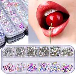 12grid/box Dental Tooth Gem Crystal Diamond Ornament Diy Tools Various Shapes Color Teeth Jewelry For Denture Acrylic Dental Acc