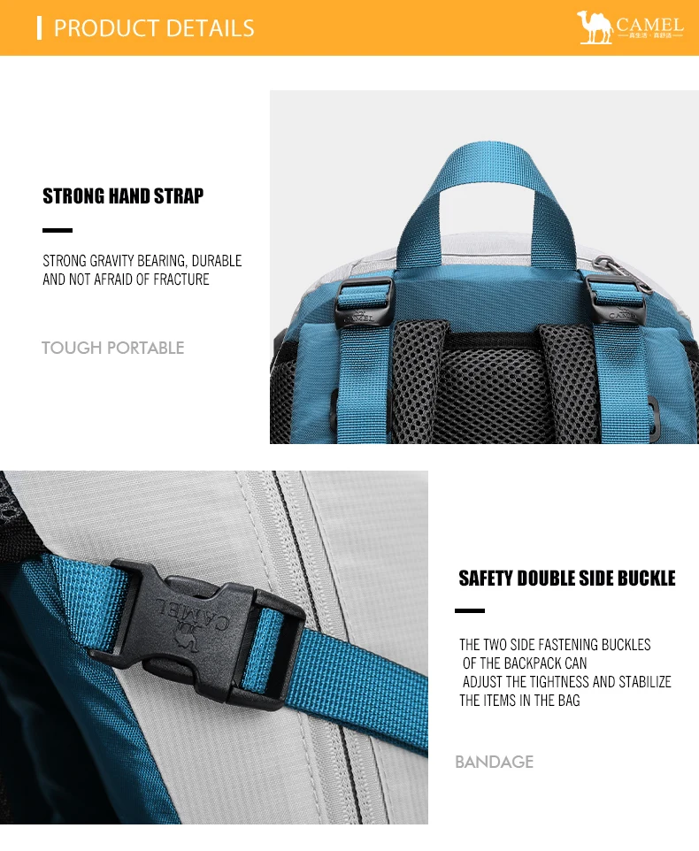 GOLDEN CAMEL Outdoor Mountaineering Bag Backpack Large Capacity Portable Camping Hiking Men And Women Anti-splash Wear-resistant