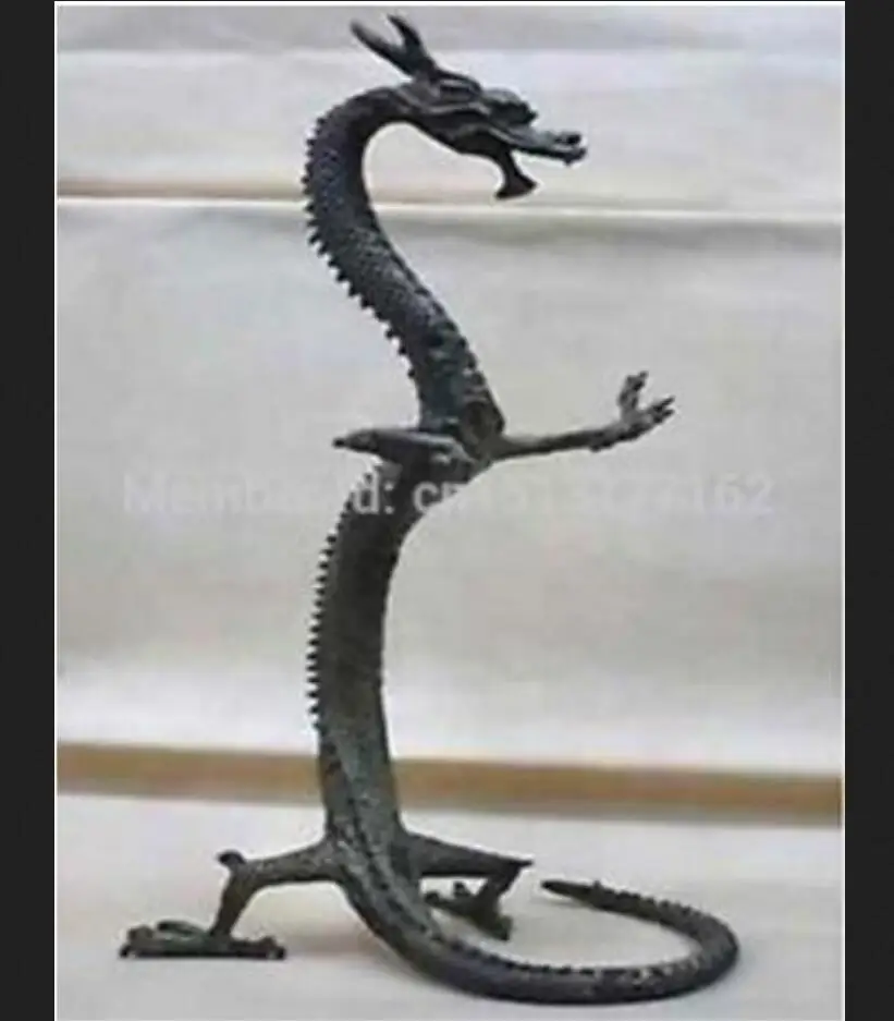 Copper Statue  10 inch 24cm exquisite bronze Chinese dragon statue Figures Height Bronze cooking tools cigarette lighter