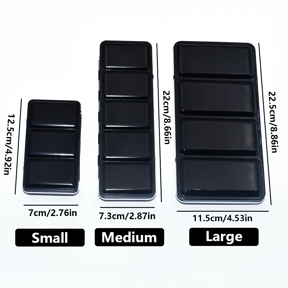 Empty Half Pans with Watercolor Paint Travel Tin Palette , Artist Paints Half Pan for DIY Watercolor Oils or Acrylics Painting A