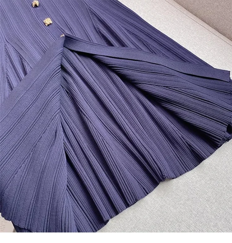 Navy blue sleeveless long Knitted Dress Women New 2024 Summer Slim Dresses