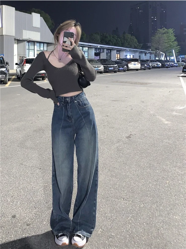 Faion hoge taille wijde pijpen broek losse casual dames straat Sle lange broek herfstcollectie comfortabele losse broek