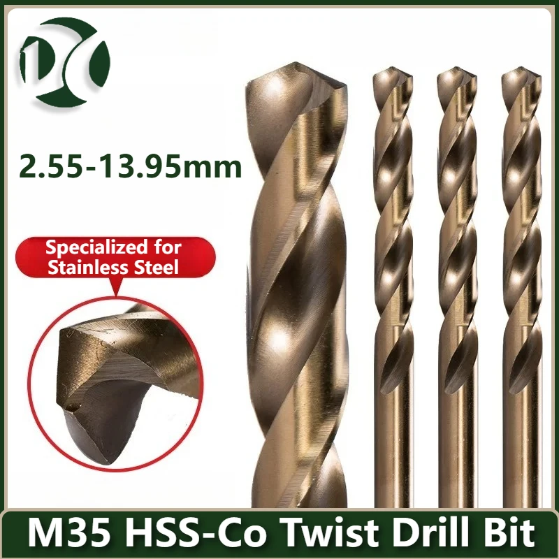 m35コバルトhssツイストドリルビット255-1395mm完全研磨ストレートシャンク、ステンレス鋼金属穴あけ用