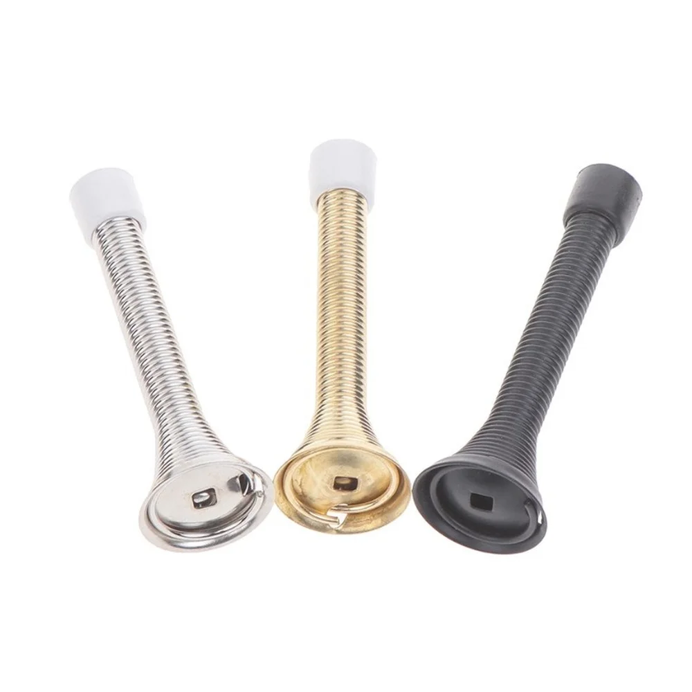 Fermaporta in metallo tappo a molla oro argento nero Buffer protezione da parete fermaporta con tappo in gomma paraurti 85mm decorativo da parete