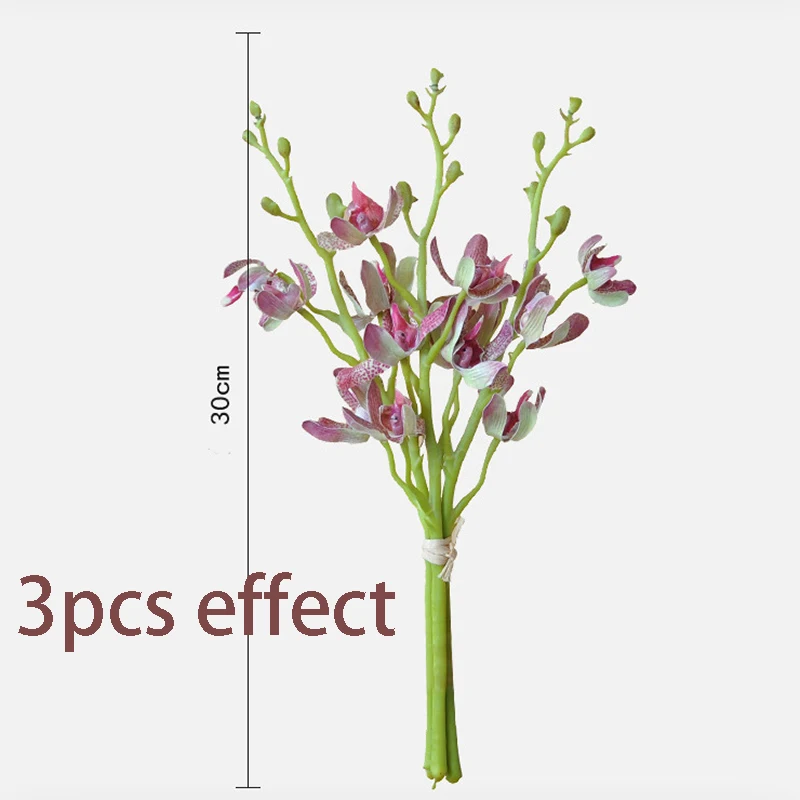 3 pezzi/bouquet New Silicone Moth Orchid Artificial Coral Flower Dance Ghost per Halloween Christmas Party Decoration Home Garen