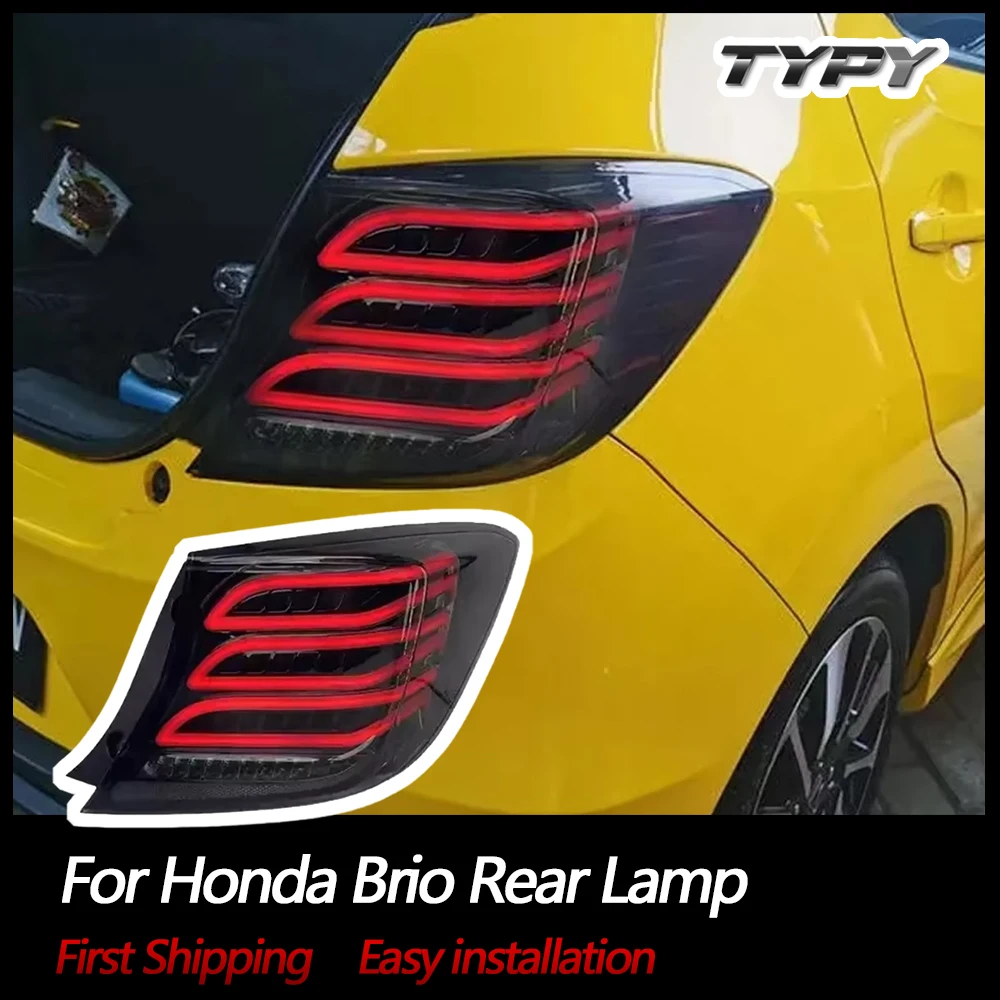 

Автомобильные фары, светодиодные задние фонари в сборе для Honda Brio, задний фонарь, дымовой тормоз, последовательный указатель поворота