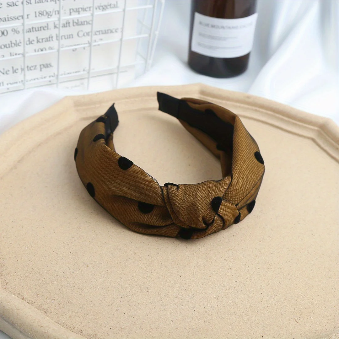 

Korean Knotted Bohemian Headband Wave Stripe Pattern Non-Slip Solid Color Hair Band for Women Girls Casual Style