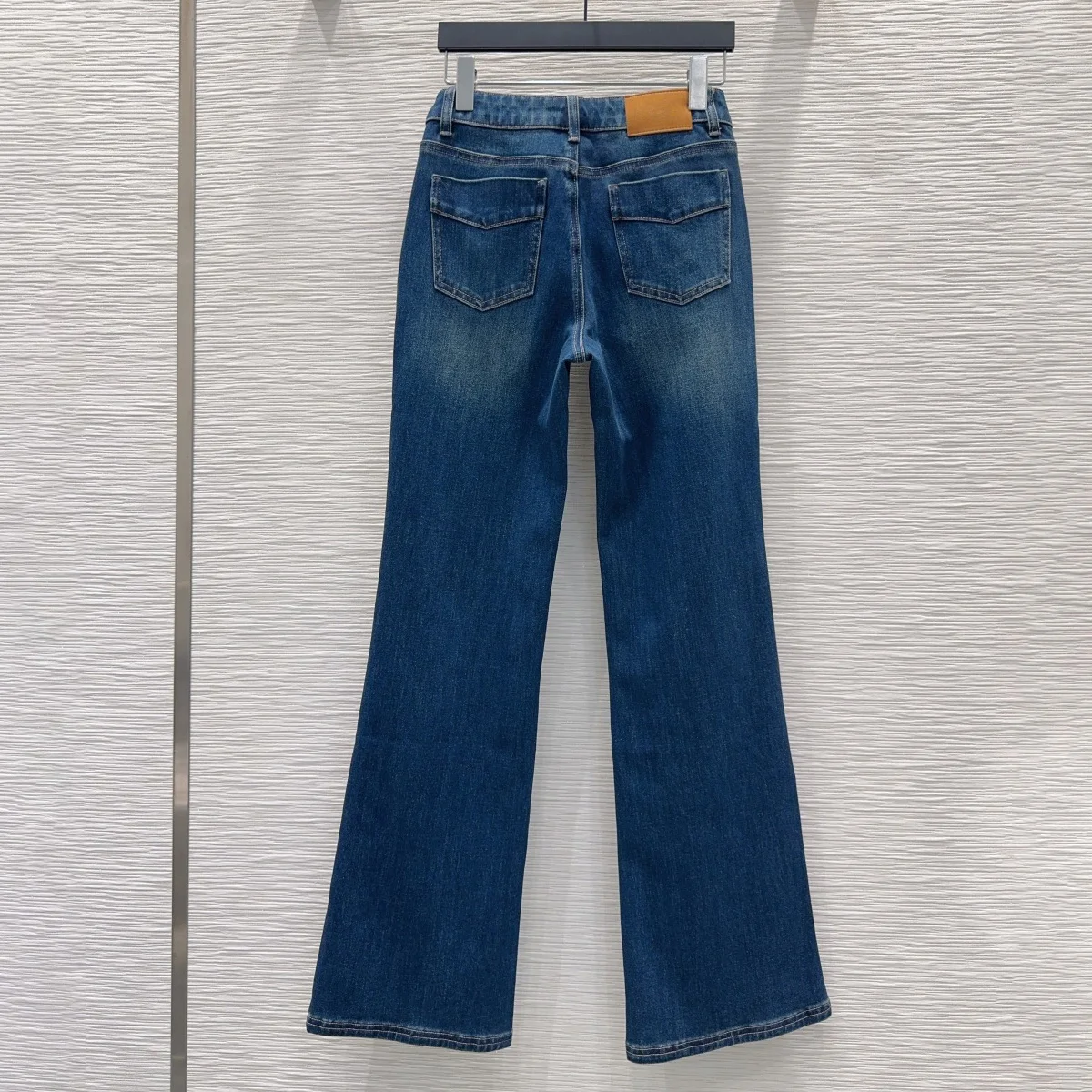 High Quality Women Blue Flare Jeans High Waist Vintage Washed Slim Fit Bootcut Denim Pants lyt2610919