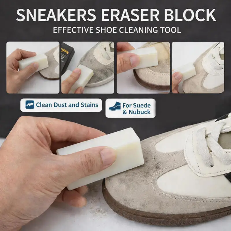 Suede Scuff Eraser, Quickly Cleans Suede/Nubuck Shoes, Portable Water-Free Stain Remover, for Boots & Sneakers.