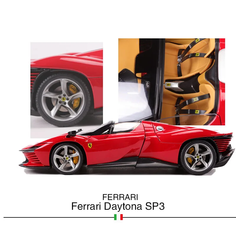 Genuine Boutique Bburago Ferrari 1:18 SP3  2 Doors Opened Alloy Toy Car Model Metal Die-cast Toys Boy Gifts