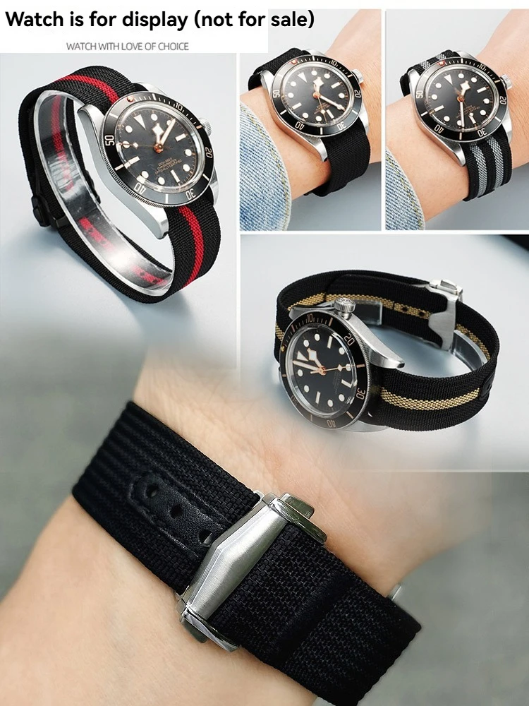 20mm 22mm universal Canvas Nylon Strap For Omega 300/600/150 fabric bracelet TUDOR collar hidden FXD Folding Buckle WatchBand