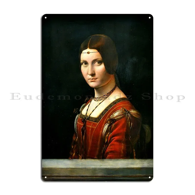 Leonardo Da Vinci Louvre 1490 Renaissance Period Metal Sign Club Kitchen Customize Designer Club Tin Sign Poster