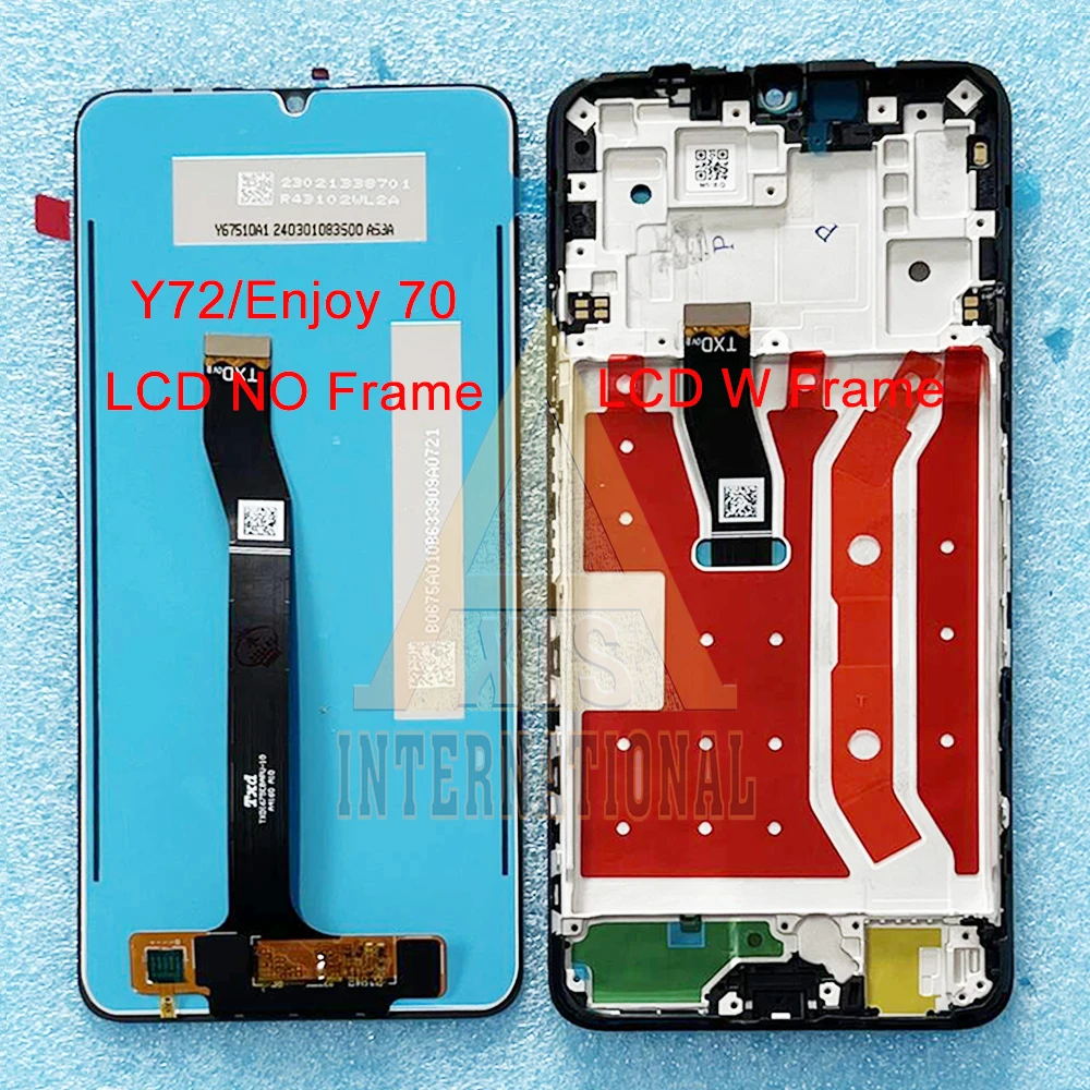 Original 6.75" For Huawei nova Y72 LCD Y72 Display Touch Panel Digitizer For Huawei Enjoy 70 LCD FGD-AL00 Dispaly Frame