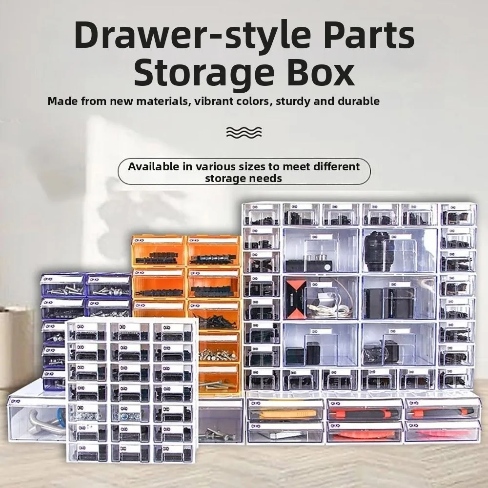 Multicolor Drawer Style Storage Box Plastic Component Screws Sorting Organizing Boxes Shelves Hardware Parts Tool Storage Case