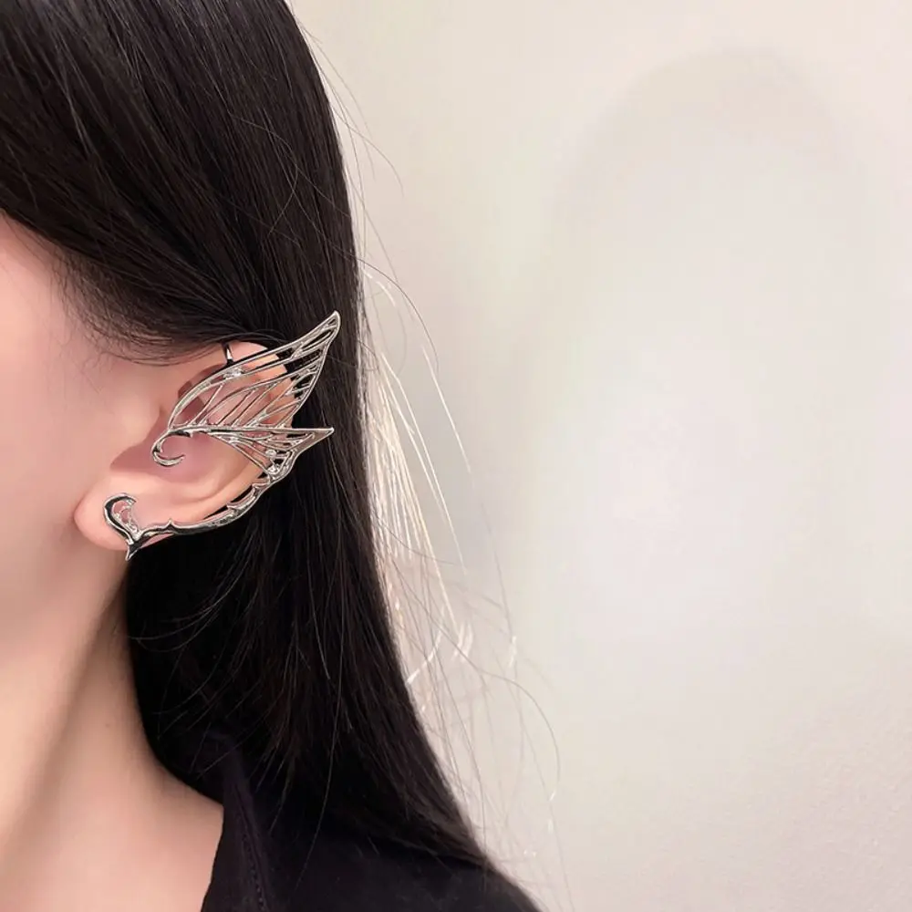 Retro Antique Gold Color Elf Ear Clip Alloy Ear Hook Single Side Earrings Jewelry Accessories Korean Style Ear Cuff Girls Gift