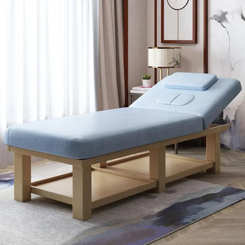 Solid Wood Beauty Bed Salon Grade Multifunctional Hole Moxibustion Acupressure Massage Therapy Bed Massage Table Portable