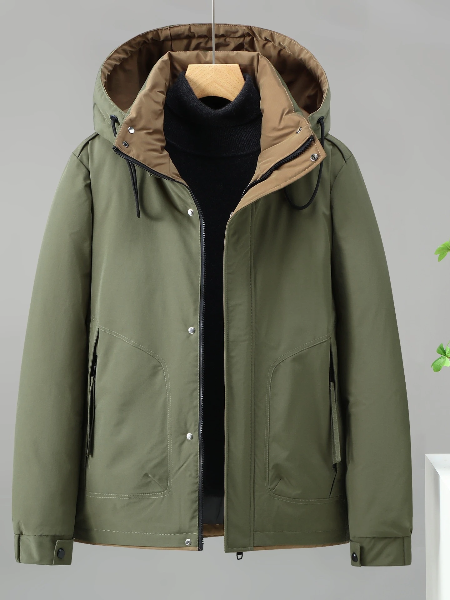 

Thiened Korean Sle Men's Cotton Jaet Autumn Winter New Arrival Casual Warm Winter Coat Polyester Fiber Youth Zipper