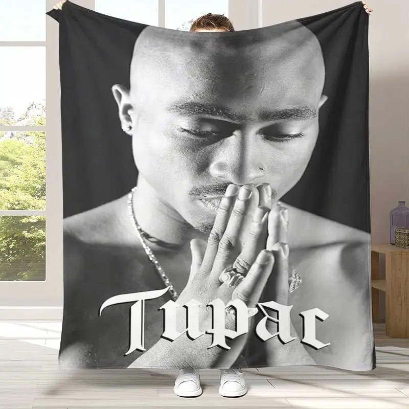 Vintage Tupac 2Pac Thug Life West Coast Rap Legend Flannel Throw Blanket,Cozy Warm Blanket for Bed,Sofa,Living Room,Picnic,Gift