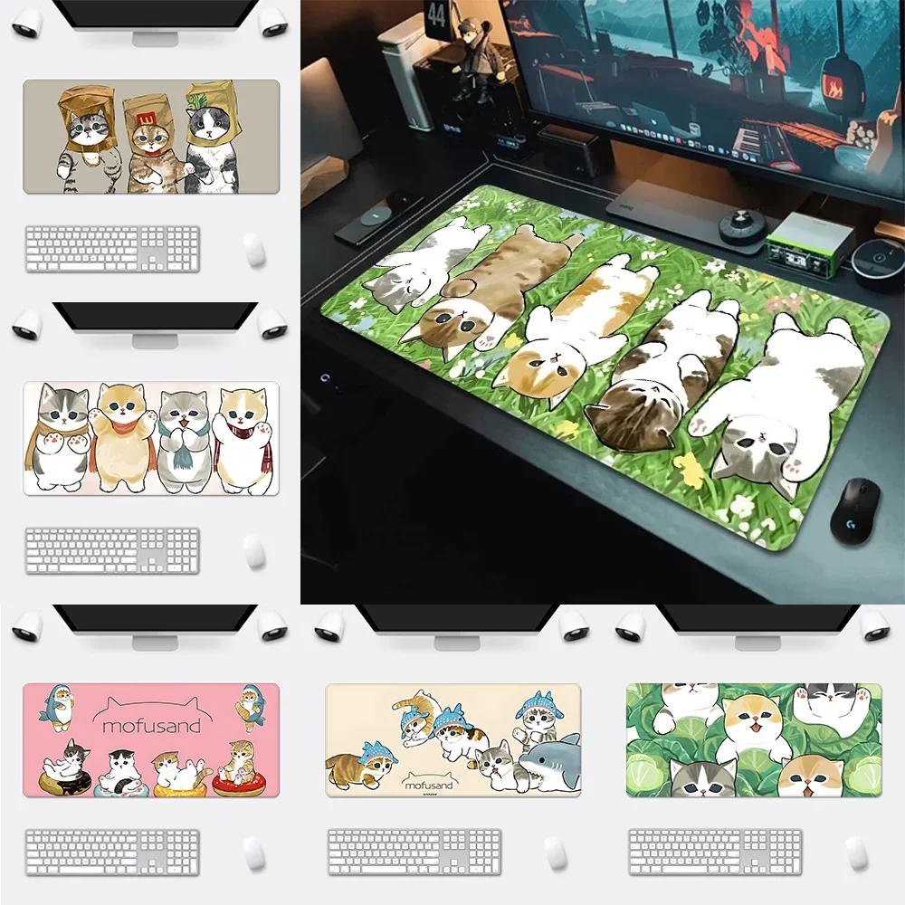 

Cute cat m-mofusands Mousepad HD Printing Computer Gamers Locking Edge Non-slip Mouse Pad XXL90x40cm Keyboard PC Desk Pad