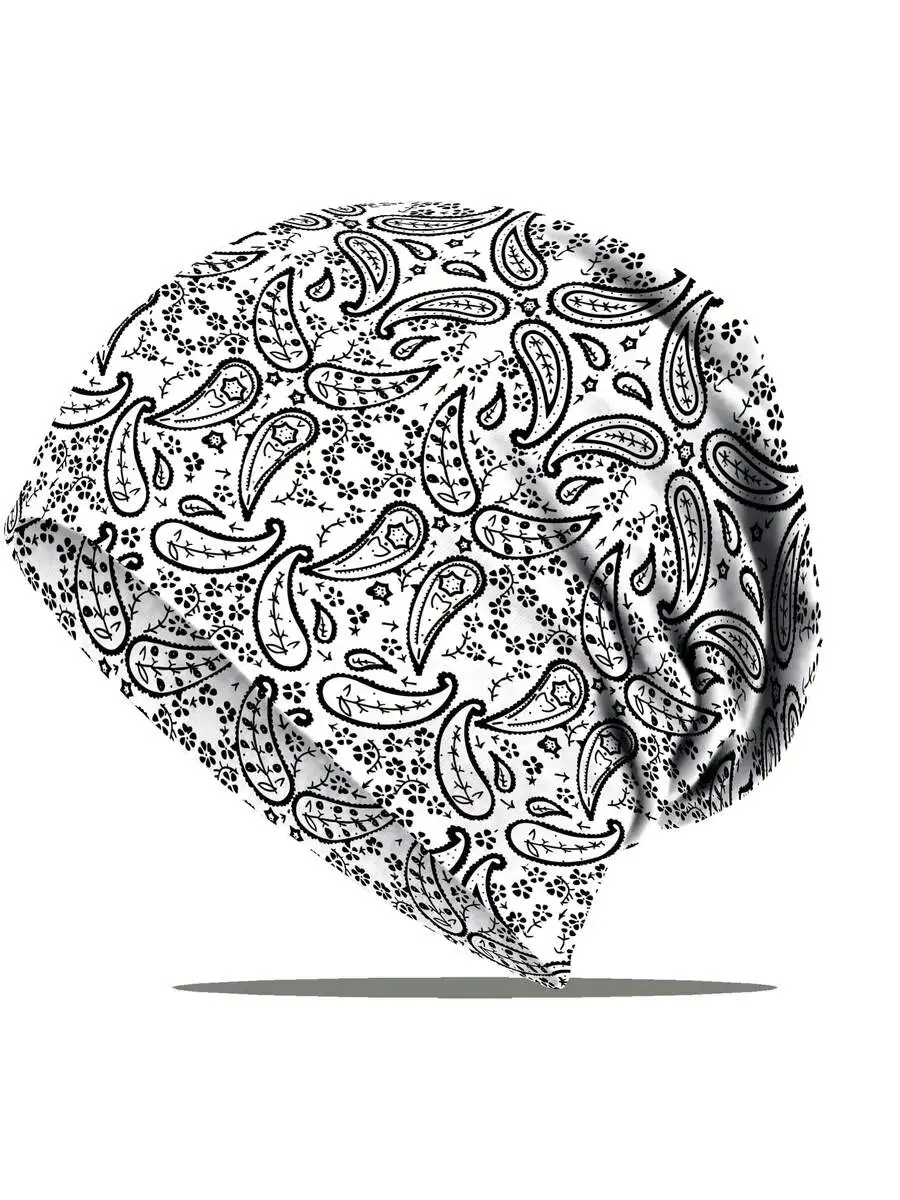 

Unisex Paisley Print Stretchy Knit Beanie Hat Soft Elastic Casual Skull Cap