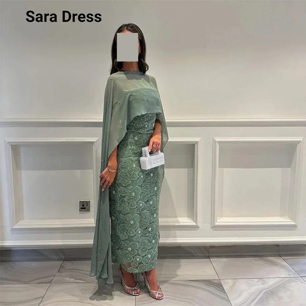 Sara Custom Fish Tail Strapless Flower Lace Luxurious Evening Dress 2026 Woman 2026 Prom Dresses Curved Elegant Party Dresses