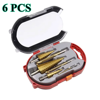 6pcs HSS Titanium Step Saw Drill Bit Set, Milling Cutter 4-12 4-20 4-32mm, 3 6 8mm for Woodworking Metal Core Hole Opener