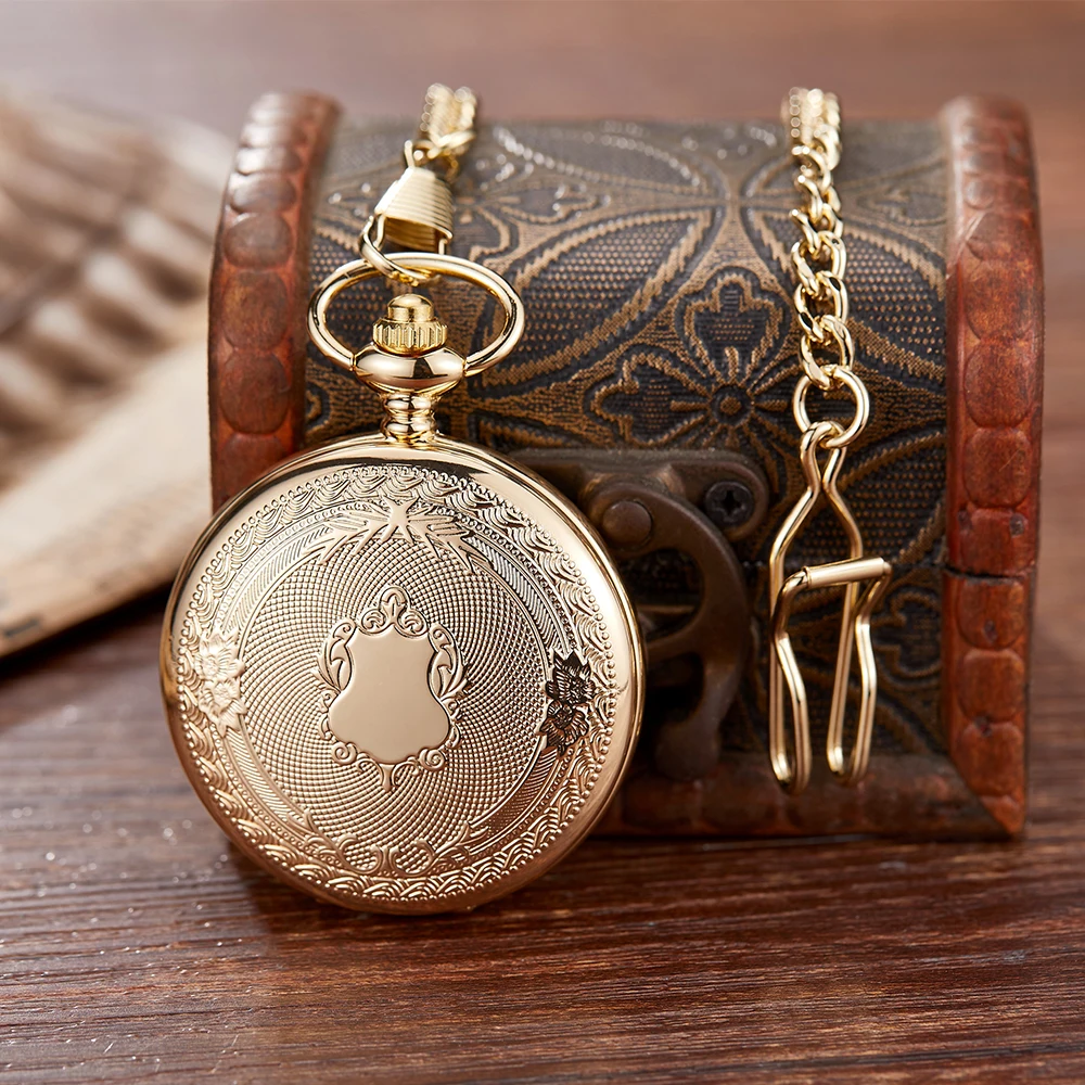 Steampunk Antique Vintage Roman Numerals Quartz Pocket Watch Multicolor Case Necklace Pendant Clock Chain Men\'s Women 2022